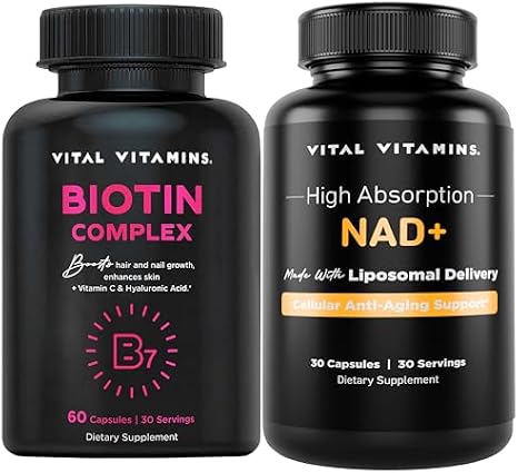 Vital Vitamins Biotin Complex Capsules + NAD+ Supplement