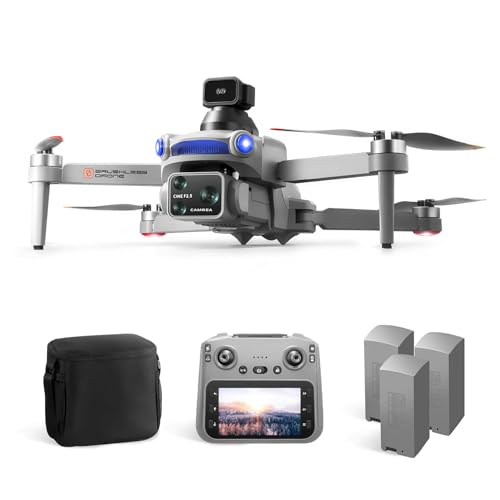 S119 4K Drone with Camera for Adults, GPS Auto Return, Obstacle Avoidance, Brushless Motor, 5G Screen Remote, 2 Batteries 50 Min Flight, Dual Camera 120 Wide-Angle, 2000M Range, 120M Altitude FPV Quadcopter Gray