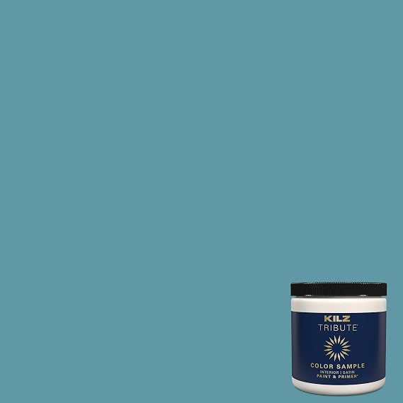 KILZ TRIBUTE Paint & Primer, Interior, Color Sample, Dusty Turquoise, 8 Ounces