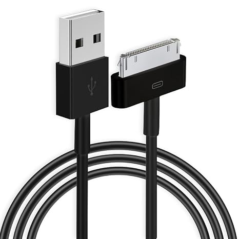 iPod Charger Cable Old Style 30 Pin 3FT for Charging & Data, Black