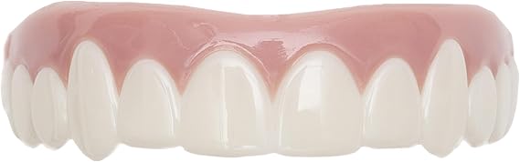 Imako Premium Cosmetic Uppers for Men and Women Temporary Smile Makeover - 1 Pack - Large, Bleached White - Made in USA