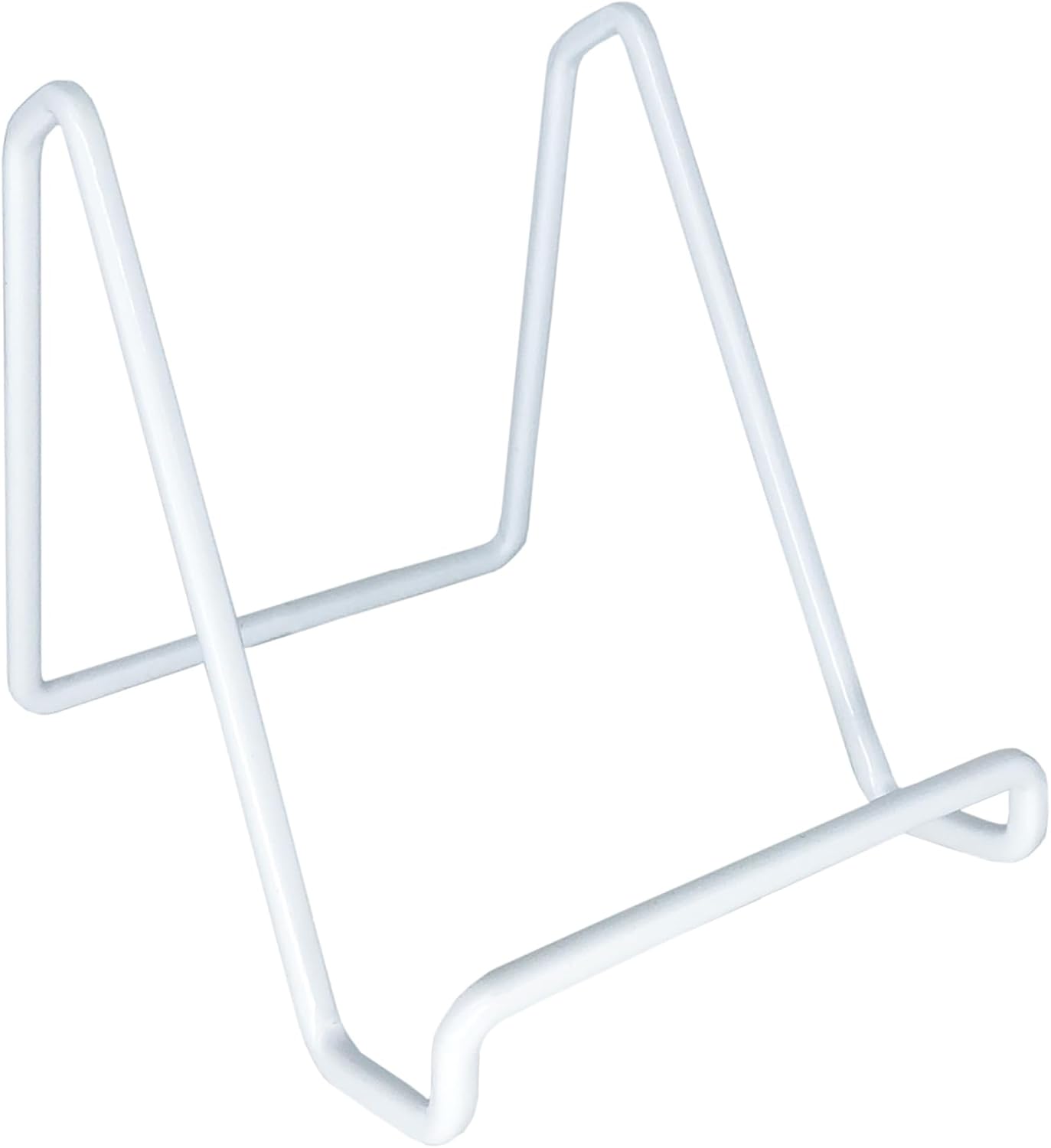 Tripar 4-Inch Metal White Painted Square Book HolderStand, Wire Mini Easel, Small Photo Stands for Table, Display for Picture Frames, Plaques & Plates