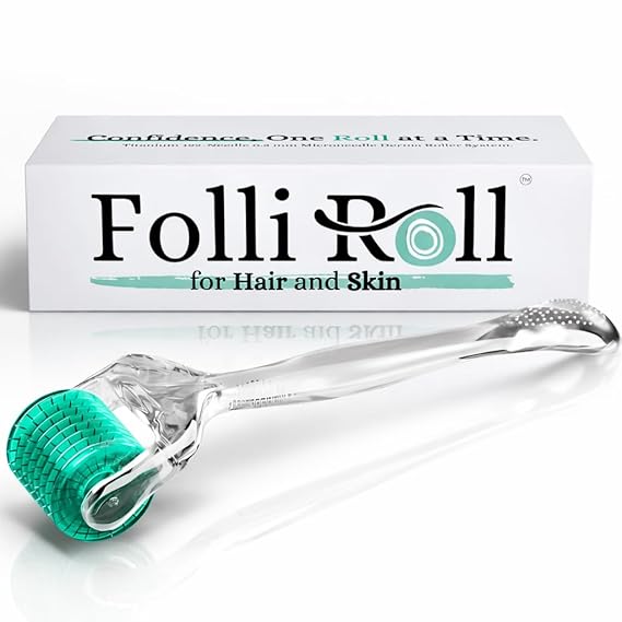Derma Roller for HAIR and SKIN - for Face and Scalp Derma Stamp, 192 Titanium Individual Microneedles | FREE Storage Case | for Men and Women (0.30mm)