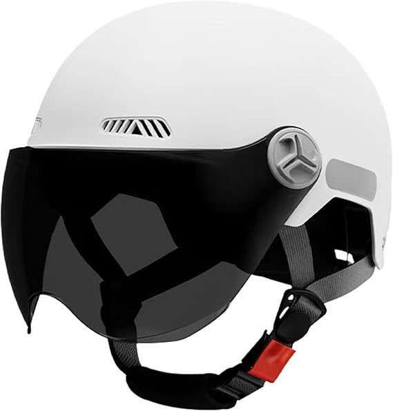 DOT Approved Vintage Open Face Beanie Motorcycle Half Helmets with Visors,Low Profile Retro Cool Skull Cap Street Electric Bike Scooter Moped Bicycle ATV Helmet for Adult Men and Women