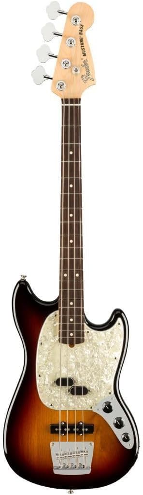 Fender American Performer Mustang Bass, 3-Color Sunburst, Pau Ferro Fingerboard
