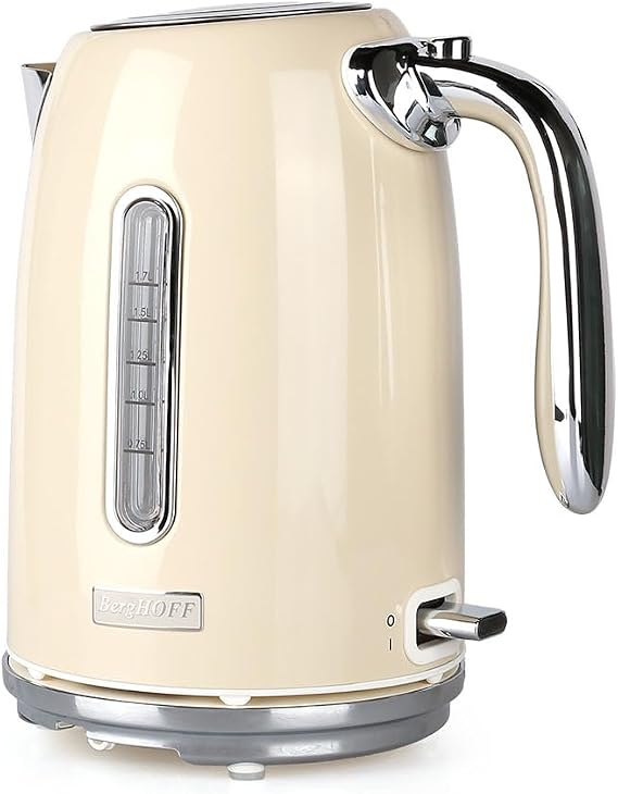 BergHOFF GEM RETRO 1.7 Litre Vanilya Krem Rengi Yeni Su Isıtıcısı