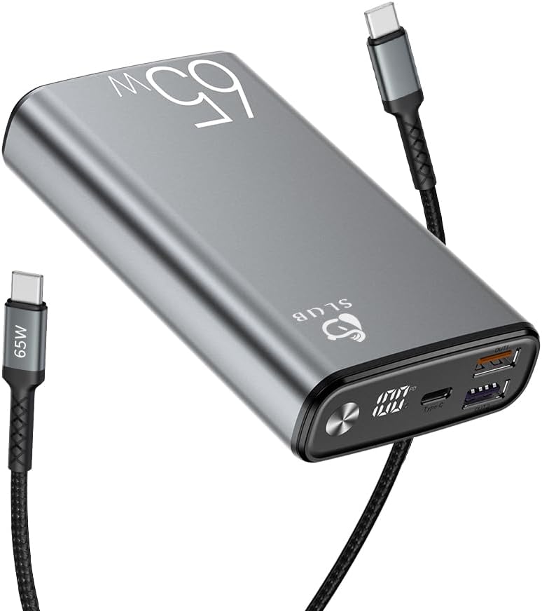 20000mAh Large Capacity Power Bank, PD-65W Fast Charging, PD3.0QC3.0 Type-C Input, 3-Device Simultaneous Charging, 3 Output Ports, LCD Remaining Capacity Display, Smartphone Charger, Portable