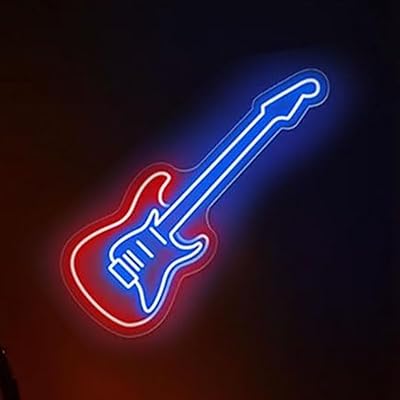 Neon Sign Custom Large Electric Guitar Led Neon Light for Beer Bar Pub Music Room Wall Decoration Music Lover Guitarist Gifts Lights Signs -70cm-