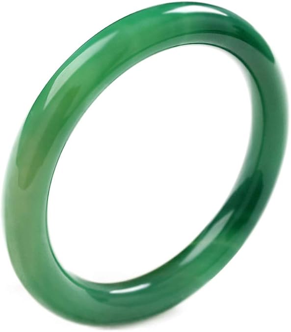 Jade Bangle Bracelets for Women, Classical Chinese Style Ink Green Agate Jade Bangles