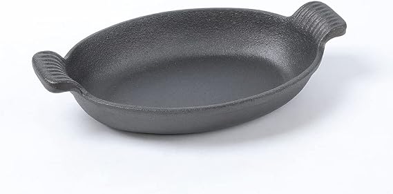 HAWOK Cast Iron Oval Serving Dish, Server with Handles, Casserole Dish, Baking Dish