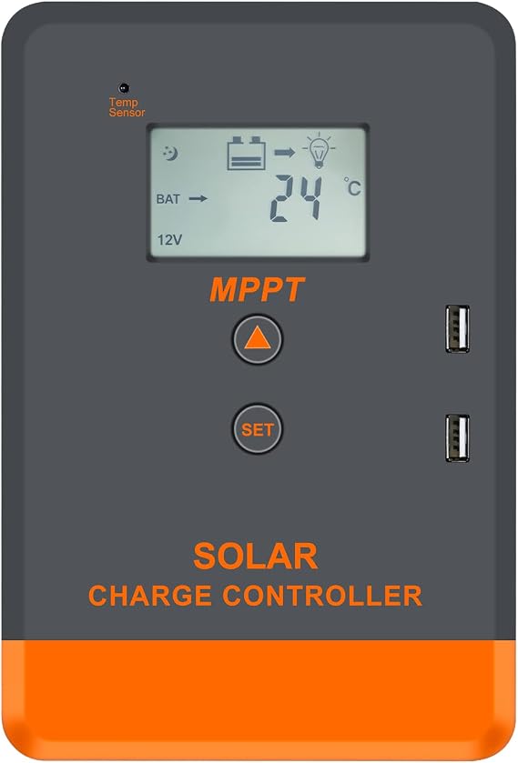 PowMr MPPT Solar Charge Controller 30AMP, for 12V/24V Auto, MAX 75V, 780W Input, w/LCD Display, for Lead-Acid Lithium Battery