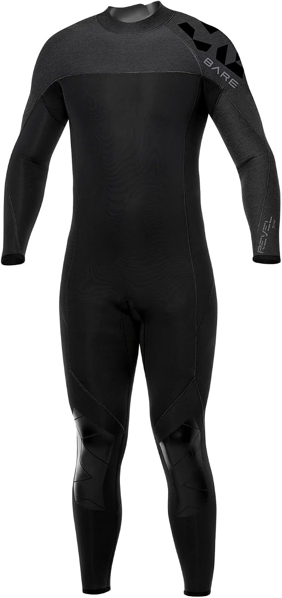 BARE 5MM Revel Men's Full Wetsuit | Combines Comfort and Flexibility | Made from a Blend of Neoprene and Laminate | Designed for All Watersports Including Scuba Diving and Snorkeling