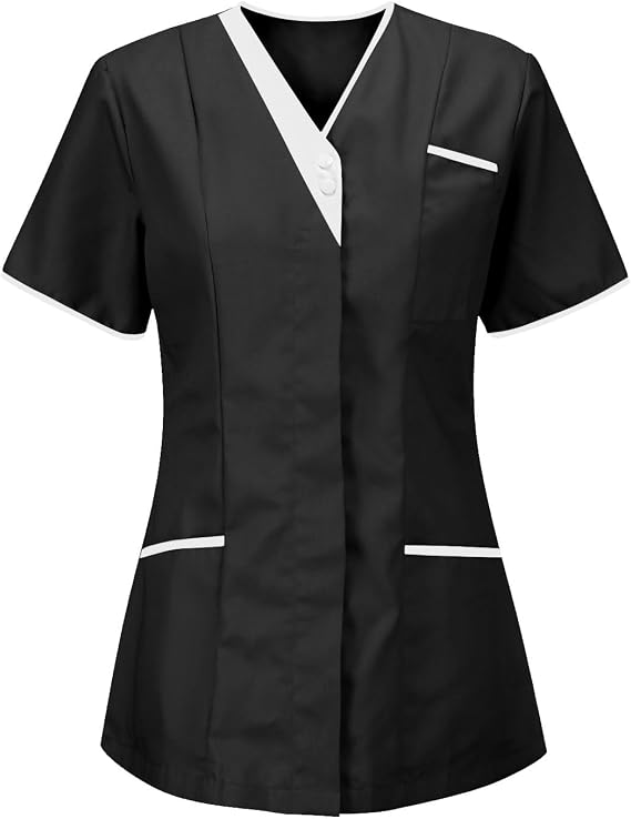 Housekeeping Uniforms - Women's Lightweight Stretchy Scrubs for Cleaning Jobs