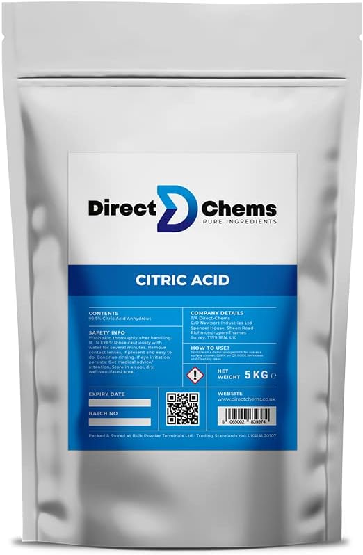 Citric Acid Cleaning 1KG 5KG 25KG | Descale Kettles, Shower Heads, Coffee Machines | Food Grade | No additives | Effective | Safe | Premium Quality
