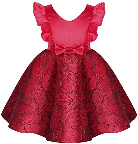 YiZYiF Kids Girls Ruffle Sleeves Embroidery Elegant Wedding Pageant Birthday Party Dress Tutu Formal Gown