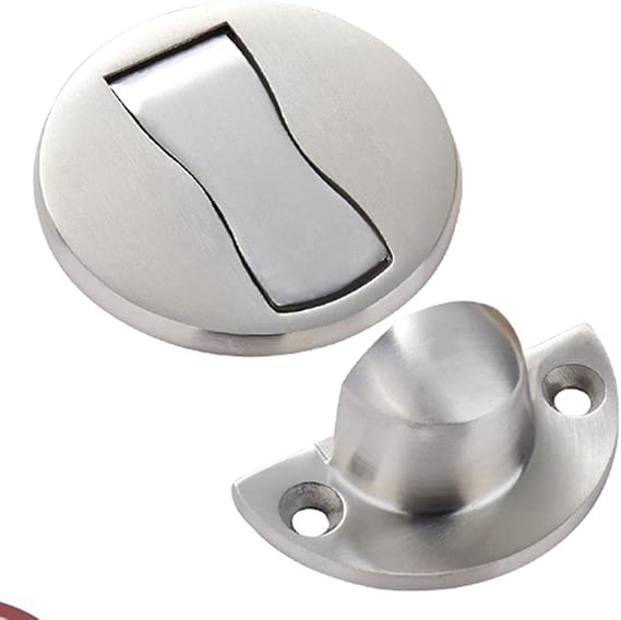 Doorstops,Door Stops,Punch-Free Stainless Steel Door Stopper,Invisible Anti-Collision Strong Magnetic Door,Black (Color : Brushed Satin Nickel)