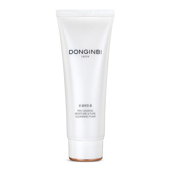 Donginbi Red Ginseng Moisture & Pure Cleansing Foam, Hydrating Face Wash with Red Ginseng Extract, Non-Irritating, Lightweight & Creamy Daily Face Cleanser by Korea Ginseng Corp - 5.07 Oz