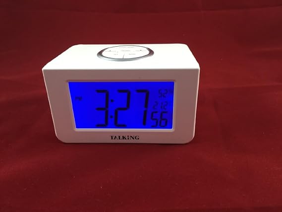 All-Purpose Talking Time, Temperature, and Humidity 12 or 24 hr Clock for The Blind, Visually Impaired, and Sighted and Blind in Mind