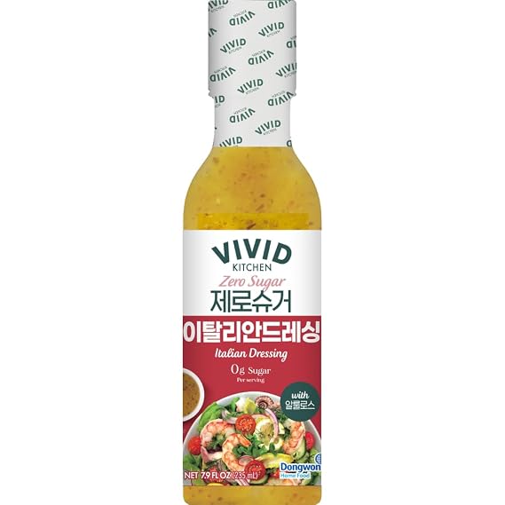 VIVID Kitchen Zero Sugar & Low Calorie Dressings | Italian/ Oriental/Balsamic Dressing (Salad Dressing) 7.5 fl oz Soy-Sesame Based Asian Salad Dressing Keto & Vegan Friendly No Sugar, No Preservatives (Italian Dressing (Zero Sugar))