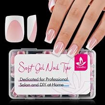Vansiho Pink Deep French Gel Nail Tips, Short Square Soft Gel Nail Tips, French Tips Press on Nails, 150 Pcs Box of DIY False Nails, 15 Sizes