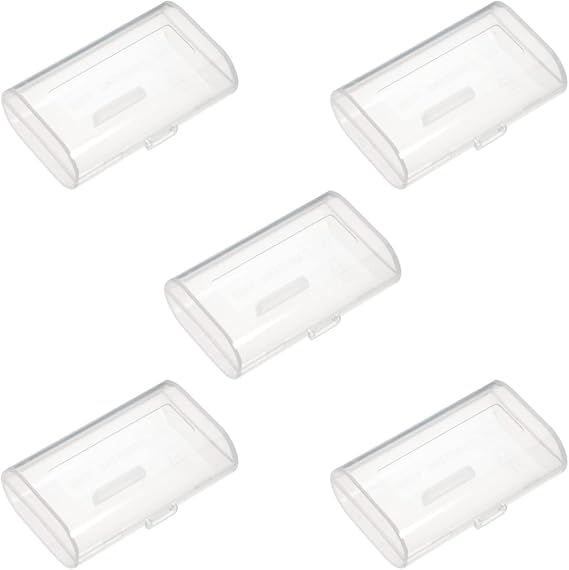 Fielect 2 x AA Battery Storage Case Holder Organizer Box Transparent 5Pcs