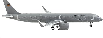 GeminiJets Lufthansa German Air Force Airbus A321neo Die-Cast Model Airplane 1:400 Scale Collectible Aircraft with Display Stand & Landing Gear, Premium Replica for Adult Collectors 14+