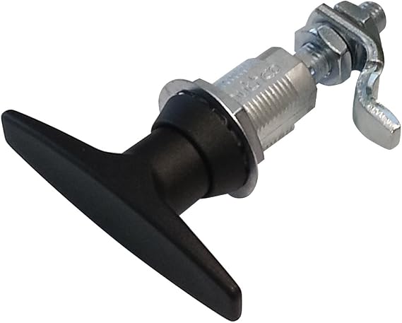 Southco - E3-11-25 E3 Series Vise Action Powder Coated Zinc Alloy Hand Operated Compression Latch with T-Handle Head, Non-Locking, 0.71" Thick, 1"-1.62"/2.07"-2.69" Grip Range, Black