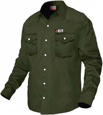 NEXFR FR Shirts for Men & Women | Double Stitched Shirt with Pearl Snap Buttons | NFPA2112 Light Weight Welding Shirt