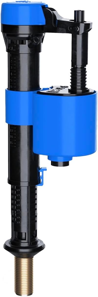 PlumbEZ Adjustable Bottom Entry Toilet Fill Valve with ½ UK Brass Threads - Cistern Fill Valve with Delayed Fill, Quiet Operation, Telescopic Height 8"-12" & Water Saving Filter - Brass Threads