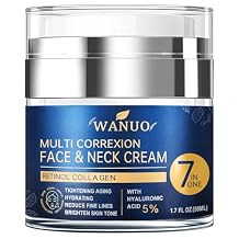 Retinol Cream for Face, Face Moisturizer, Neck Creams for Tightening and Firming with Collagen & Hyaluronic Acid, Daily Anti-Aging Face Cream for Women, Smooth Wrinkles & Fine Lines, 1.7 Fl Oz