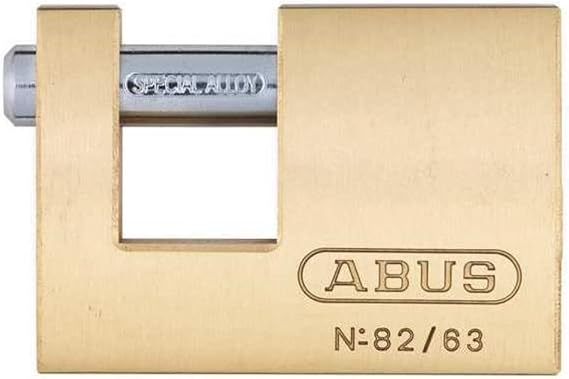 ABUS Padlock, Keyed Alike, Shutter Shackle, Brass Body, Steel Shackle