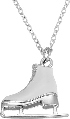 Kivosliviz Skater Necklace Women Teen Ice Skate Themed Figure Skating Necklace