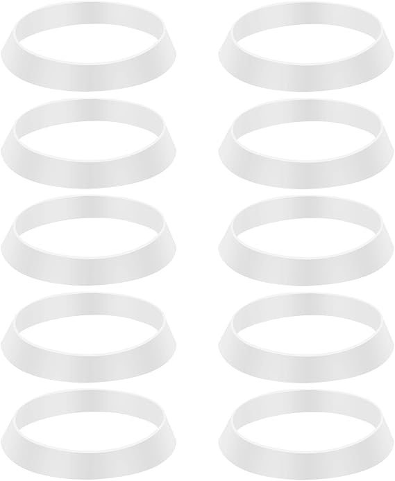 10 PCS Seal Ring Silicone Washer Waste Pipe Seal Ring Rubber Gasket Washers Plumbing for 1 1/2 Inch Drain Pipe Sink Drains (White)