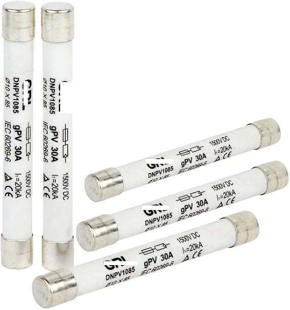 Fuse DC 1500V Solar Fast Blow Ceramic gPV Fuse Link DNPV1085 10X85 gG Cutout 2A 4A 6A 8A 10A 16A 20A 25A(20A)