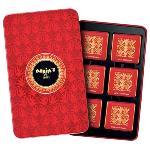 Maxims de Paris - Red Pencil Tin Milk Chocolate Praline Squares