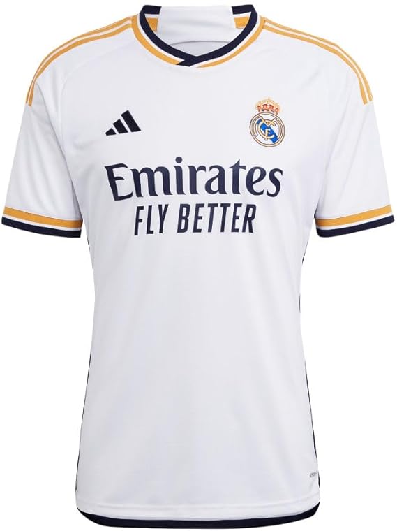 adidas Men's Real Madrid 23/24 Home Jersey - A Sleek and Lightweight Jersey with Gold Accents and Legendary Soccer History