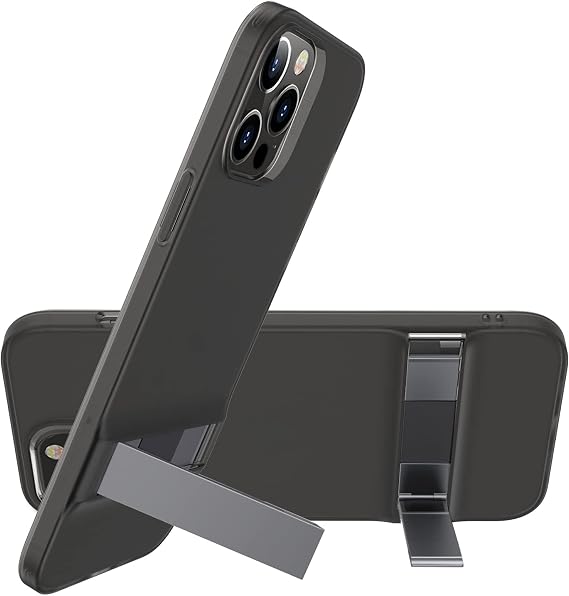 ESR Metal Kickstand Designed for iPhone i12 Pro Max Case [Patented Design] [Two-Way Stand] [Reinforced Drop Protection] Flexible TPU Soft Back for iPhone 2020, 6.7-Inch Translucent Black