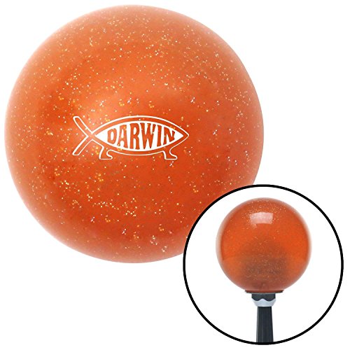 American Shifter 39194 Orange Metal Flake Shift Knob with 16mm x 1.5 Insert White Darwin
