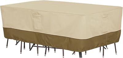 Furniture Covers for Outdoors, 600D Furniture Table Cover, Waterproof Patio Furniture Set Cover, 84 L x 52 W x 30 H Beige