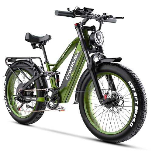 CBVELO Electric Bike for Adults, 3500W Ebike, 50MPH 100Miles Electric Mountain Bike, 26 X 4 Fat Tire Adult Electric Bicycle with 52V 40AH Battery E Bikes, Full Suspension Electric Dirt Bike
