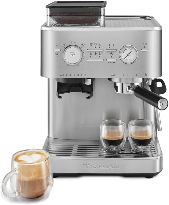 KitchenAid Semi-Auto Espresso Machine, Burr Grinder, 2.5L, Stainless Steel