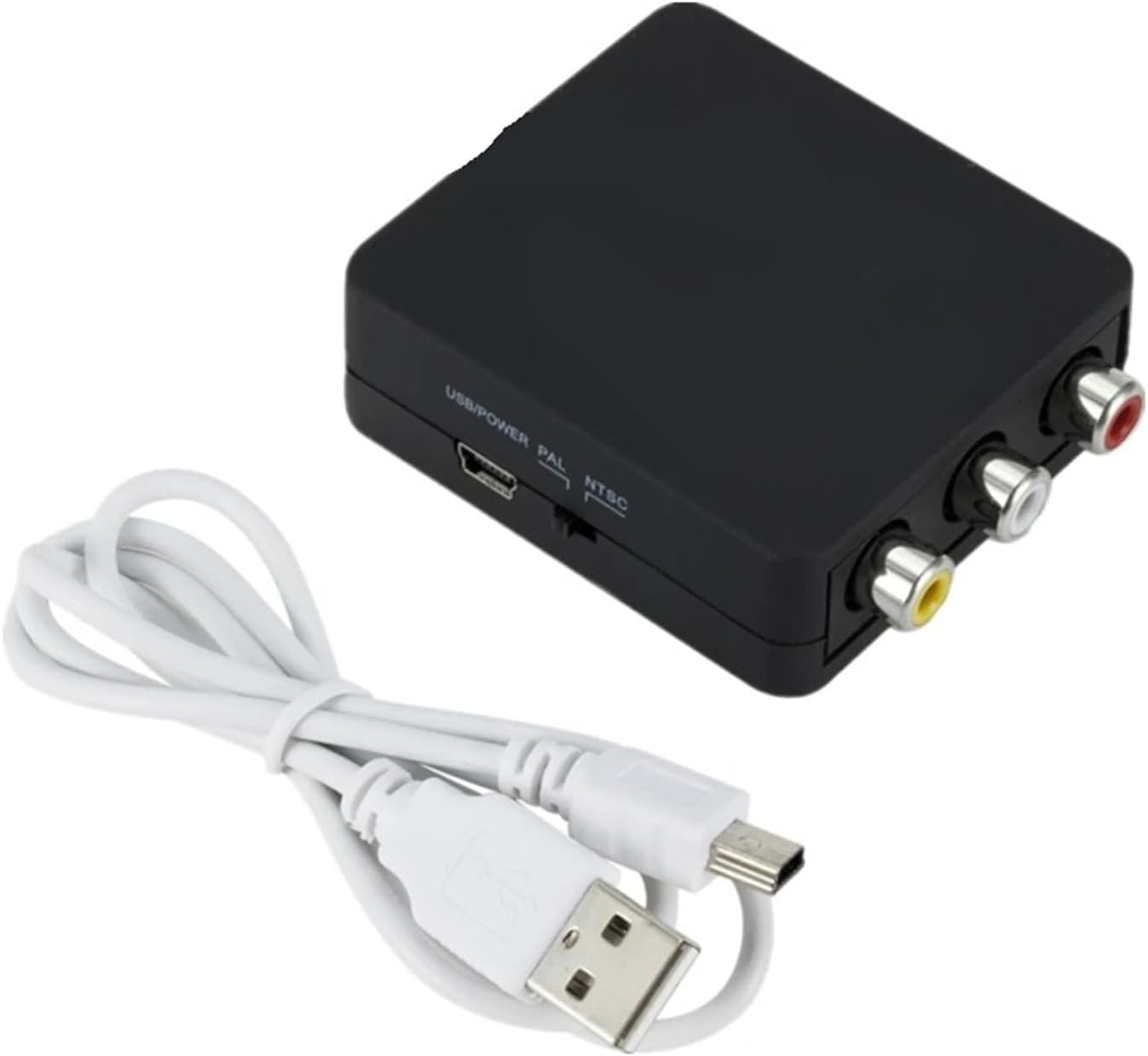 HD 1080P HDMI-Compatible to AV Converter RCA CVSB LR Video Converter Box AV2HD Video Composite Adapter Support NTSC PAL OutputHD2AV Black