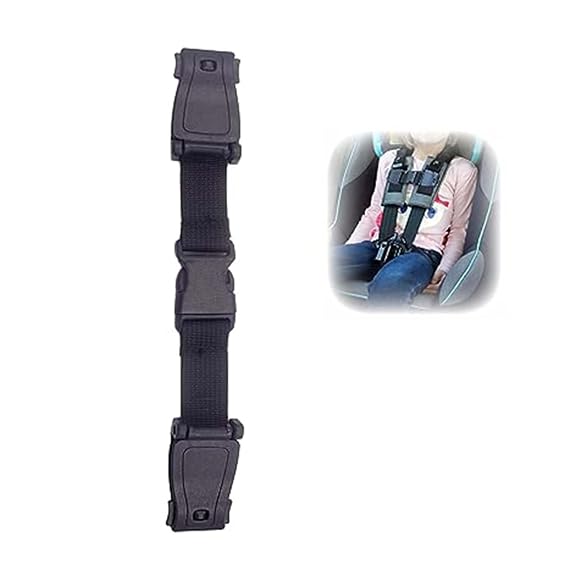 Universal Seat Chest Harness Clip, Seat Safety Belt Clip Buckle for Strollers High Chairs, Universal Replacement Child Safety Belt Buckle, Trend Adjustable Guard(Black)