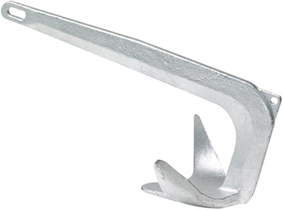 MarineNow Hot-Dipped Galvanized Steel BruceClaw Style Boat Anchor | High-Holding Power | Durable One-Piece Design | Corrosion Resistant | 1 kg to 50 kg 2.2 lb to 110 lb
