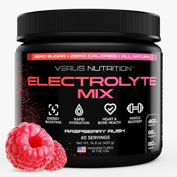 Raspberry Rush Electrolyte Powder, Zero Sugar, 60 Servings