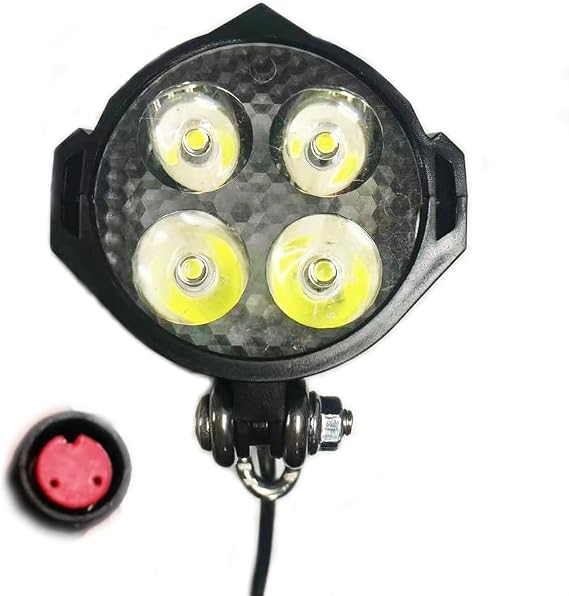 Ebike Headlight 12V-60V Super Bright LED Light for Electric Bike Scooter Mountain Bike Light for Night Riding Waterproof (2-pin female)
