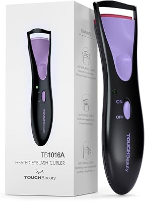 TOUCHBeauty Professional Heated Eyelash Curler, Upgrade Portable Electric Eyelash Curler for Curled Eyelashes Long Lasting Heated Painless Curved Purple