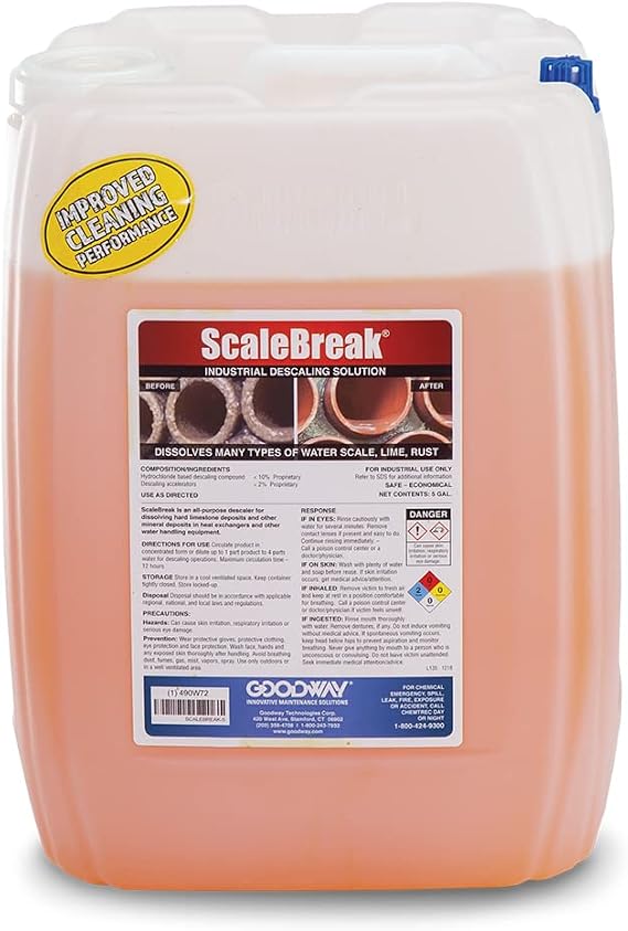 Goodway ScaleBreak Descaling Solution, Orange, Jug, 5 gal.