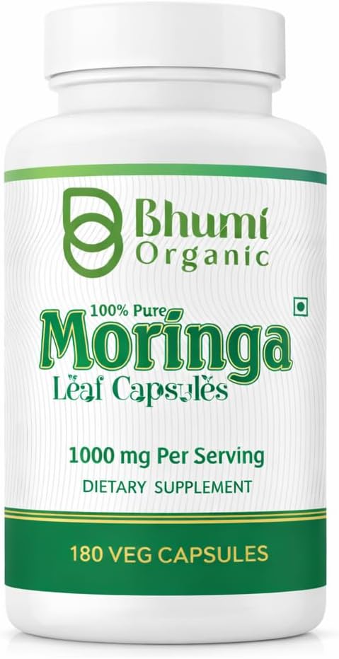 Moringa Powder Capsules - 800mg of Pure Nutrient-Rich Moringa Powder (180 Veg.CAPS)