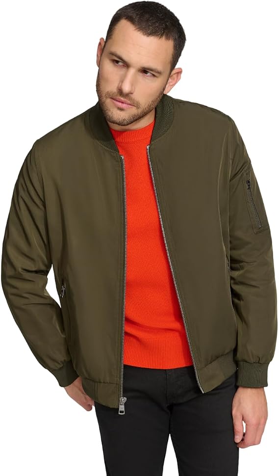 Calvin Klein Men's Transitional Jacket Lightweight Water Resistant Flight Bomber Jacket